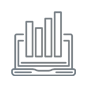 Bar graph overlaid on a monitor screen